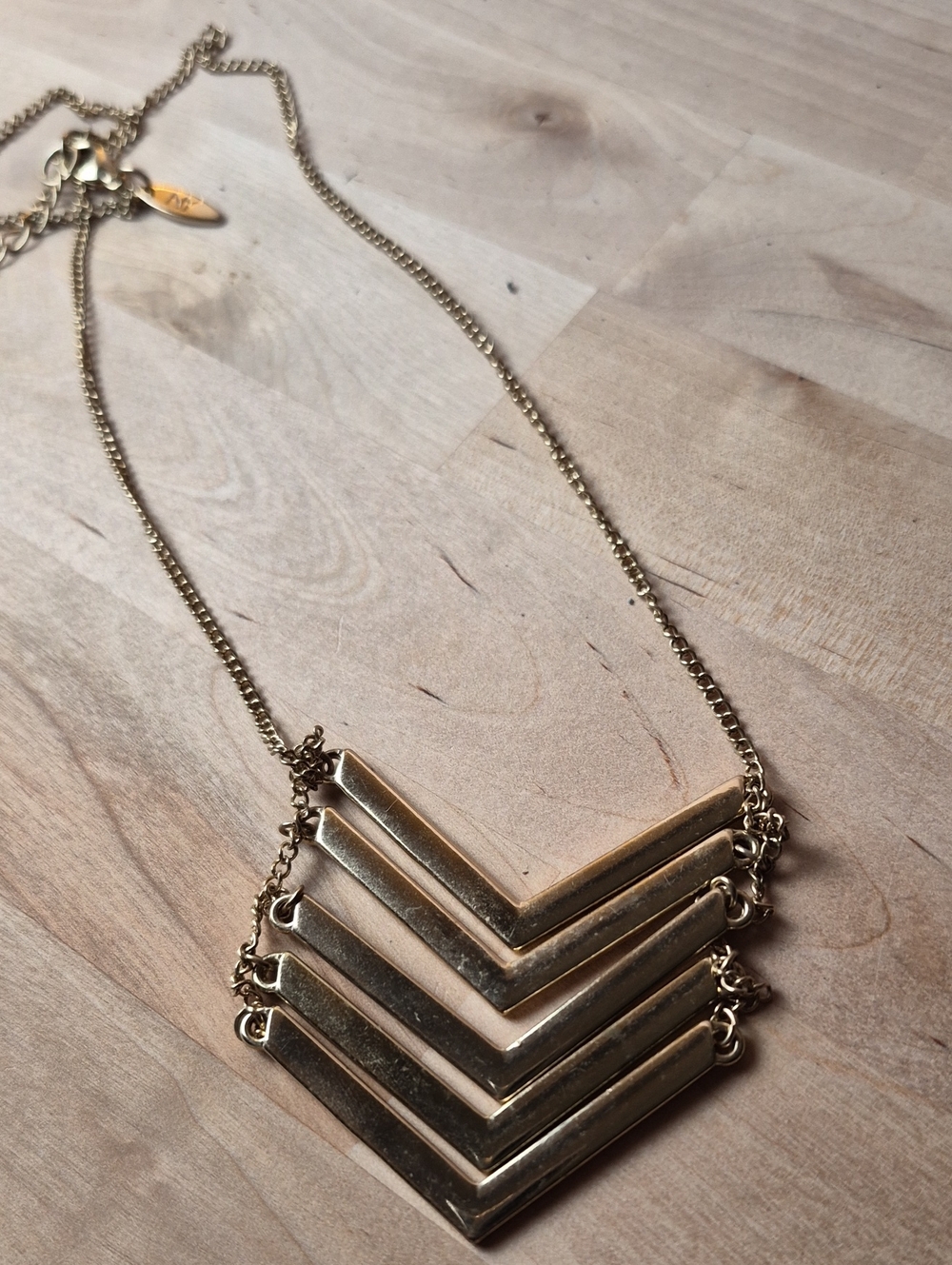 NY Collection Gold Layered Chevron Necklace